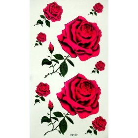 King Horse étanche autocollant rouge sexy tatouage roses pour les filles