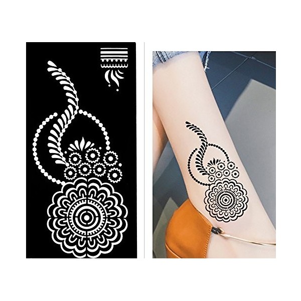 Lot de 5 pochoirs de tatouage, 5 pièces pour tatouages éphémères, pour le corps et plus encore