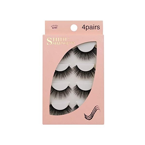 weixinbuy Four Pairs False Eyelashes Slender Curl 3d Mink Hair False Lashes Seamless Grafting False Eyelashes, Great Choice.