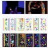 Tatouage Temporaire, Néon UV Autocollant de Tatouage, Autocollants fluorescents, Faux Tatouage Fluorescen Autocollant pour ad