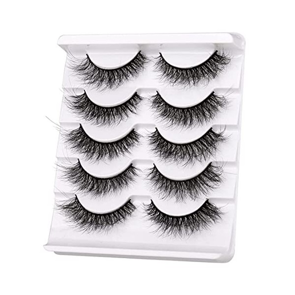 Mink Lashes 3D Volume Faux cils naturels Pack Fluffy Wispy Faux Mink Eyelles 3d / 15 mm .NOPEILVI