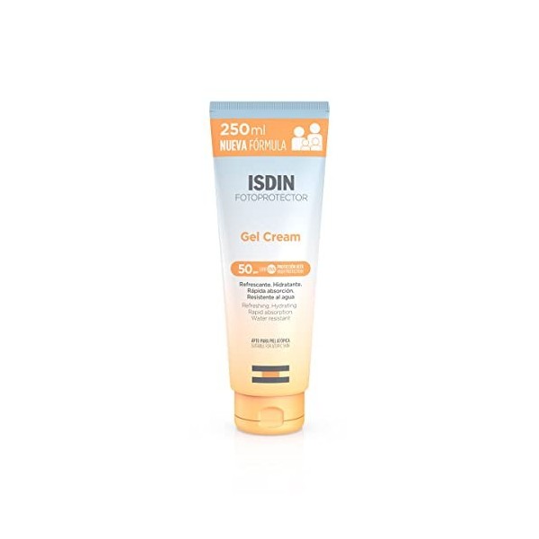 ISDIN Fotoprotector Gel Cream Crème Solaire SPF 50 250ml | Crème solaire pour le corps à usage quotidien | Hydrate comme un