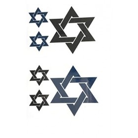 STRASS & PAILLETTES - Mini Tatouages éphémères métallique Waterproof Etoile de David - Tatoo temporaire - Bijou de Peau