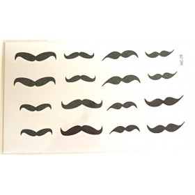 STRASS & PAILLETTES - Mini Tatouages éphémères Waterproof Moustache Noire. Tatoo temporaire - Bijou de Peau