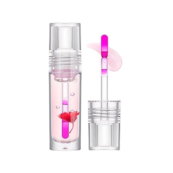 Huile à Lèvres Hydratante,Brillant à lèvres transparent Toot couleur | Flower Lip Oil, Glass Lip Masque pour éclaircir les ri