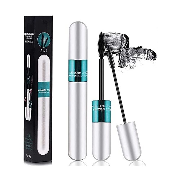 Lash Cosmetics Vibely Mascara 2 en 1 pour un effet dallongement et dépaississement naturel, mascara de cils en fibre de soi