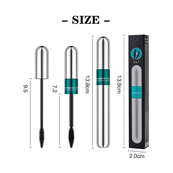 Lash Cosmetics Vibely Mascara 2 en 1 pour un effet dallongement et dépaississement naturel, mascara de cils en fibre de soi