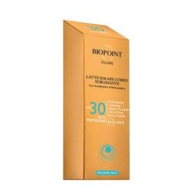 Biopoint Solaire - Lait Solaire Corps Sublimante SPF 30 avec accélérateur de bronzage, Action antioxydante et Hydratant, Donn
