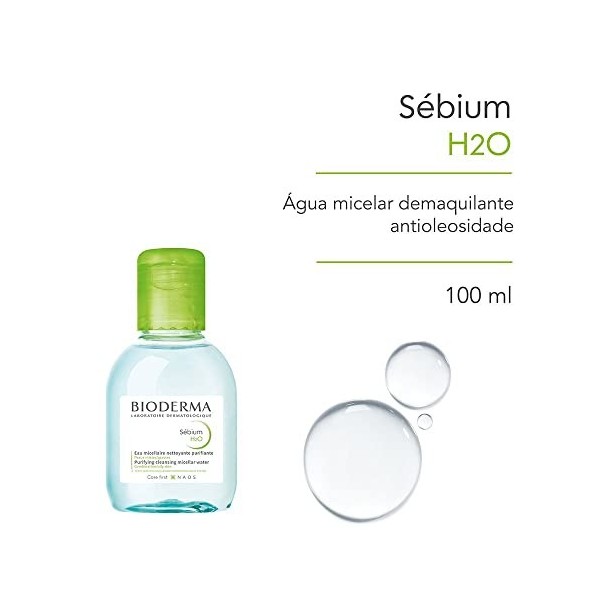 BIODERMA SÉBIUM H2O 100ml | Nettoyante et démaquillante – Purifie en douceur | Peaux mixtes, grasses ou à imperfections