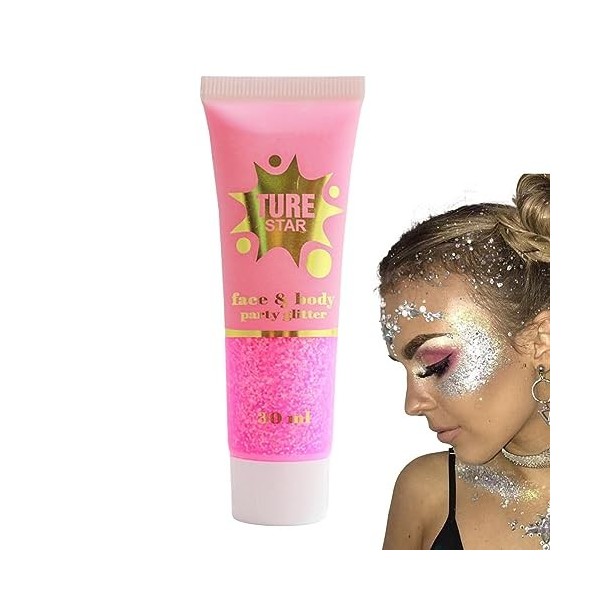 Gel pailleté | Gel pailleté pour le corps doux et sûr 30 ml | Singer Concerts Maquillage argenté à paillettes pour le visage,