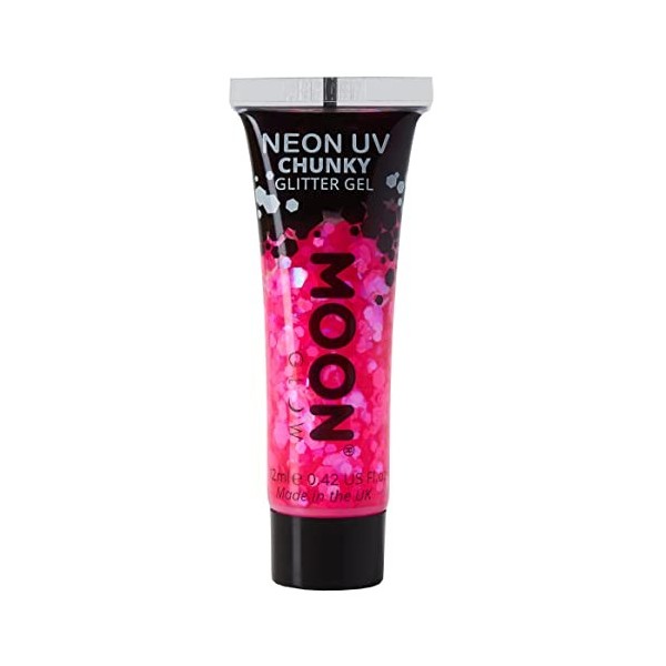 Moon Glow Neon UV Gel pailleté pour le visage et le corps, jaune, 12 ml lot de 1 