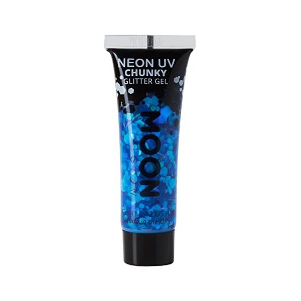 Moon Glow Neon UV Gel pailleté pour le visage et le corps, jaune, 12 ml lot de 1 