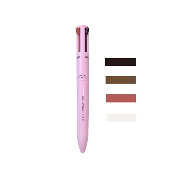 Nasoalne Stylo de maquillage 4 en 1,Stylo surligneur contour des sourcils,tout-en-un étanche les yeux,Maquillage lèvres et vi