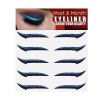 Collez sur leye-liner scintillant | 5 paires de pochoirs eyeliner auto-adhésifs instantanés scintillants,Eyeliner autocollan