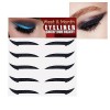 Autocollants pour les yeux scintillants - 5 paires de pochoirs eyeliner auto-adhésifs instantanés scintillants,Autocollants d