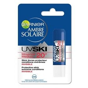 Garnier Ambre Solaire UV SKI Stick Protection Lèvres Invisible pour Haute Montagne - Lot de 2