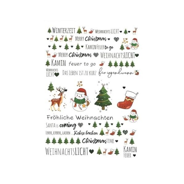 Autocollant pour bougie de Noël - Autocollant porte-bonheur - Fournitures de Noël - Décoration de fête