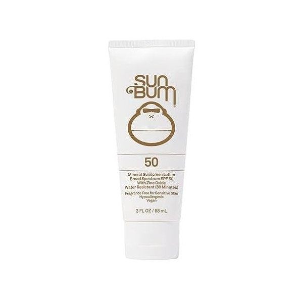 Sun Bum Crème solaire minérale SPF 50 | Végétalienne et adaptée aux récifs Octinoxate et Oxybenzone | Crème solaire naturel