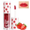 Rouge à lèvres liquide Mini kit brillant à lèvres non collant Cup Fruity Scent hydratant Soin naturel Waterproof 01 Fraise