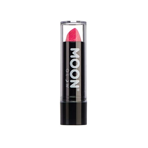 Moon Glow Neon UV Glitter Rouge à lèvres – Rouge à lèvres coloré fluo brillant – Brille sous les rayons UV, Violet, 1 pièce 