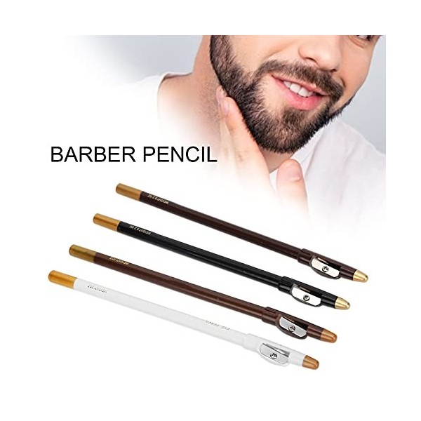 Hairline Barber Pencil, Hair Beard Shape Barber Pencil 4pcs pour la Mise en Forme de la Barbe pour un Usage Professionnel Fam