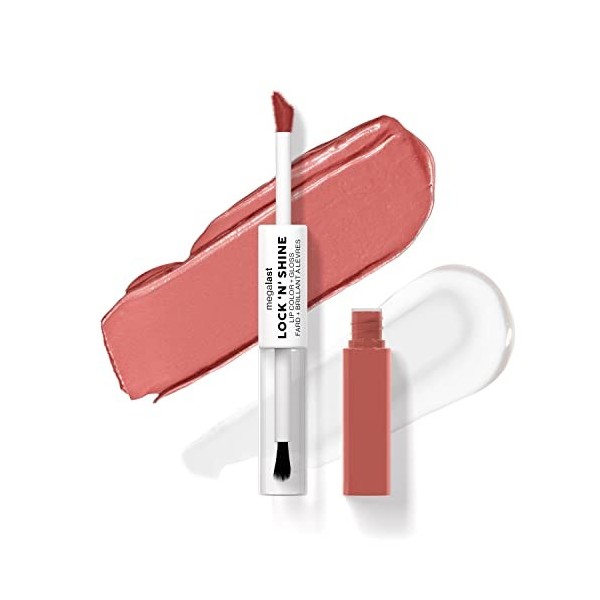 Wet N Wild Megalast Lock N Shine, Brillant à Lèvres Double Face, Formule Enrichie en Vitamine E et en Huile de Jojoba, Teint
