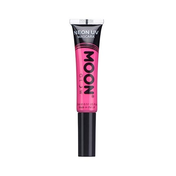 Moon Glow Mascara UV néon | Couleur néon vive, brille sous un éclairage UV | Maquillage néon, rose foncé, 15 ml paquet de 1 