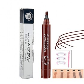 Stylo De Sourcils, Sourcils ImperméAbles, 4 Sourcils BifurquéS, Crayon à Sourcils Liquide Professionnel Naturel Longue DuréE 