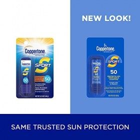 Coppertone SPORT Crème solaire Baume à lèvres à large spectre SPF 50 0,13 Ounce Lemballage peut varier 