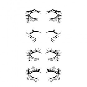 Autocollants temporaires pour les yeux dhorreur dHalloween - Fard à paupières - Tatouages temporaires pour Halloween - D9V0