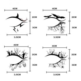 Autocollants temporaires pour les yeux dhorreur dHalloween - Fard à paupières - Tatouages temporaires pour Halloween - D9V0