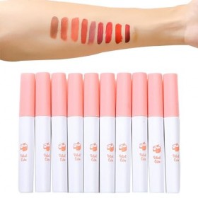 Ensemble De Brillants À Lèvres Conception Détuis À Cigarettes Velvet Matte Lipsticks Longue Durée, Ne Se Décolore Pas, Rouge