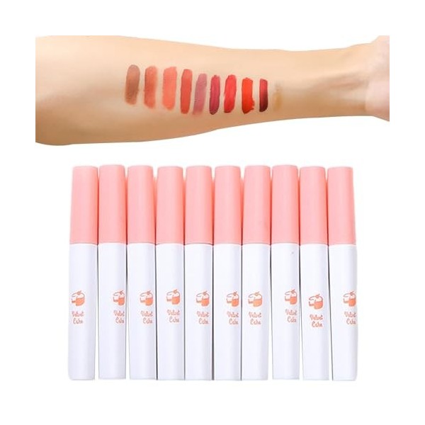 Ensemble De Brillants À Lèvres Conception Détuis À Cigarettes Velvet Matte Lipsticks Longue Durée, Ne Se Décolore Pas, Rouge