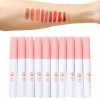 Ensemble De Brillants À Lèvres Conception Détuis À Cigarettes Velvet Matte Lipsticks Longue Durée, Ne Se Décolore Pas, Rouge