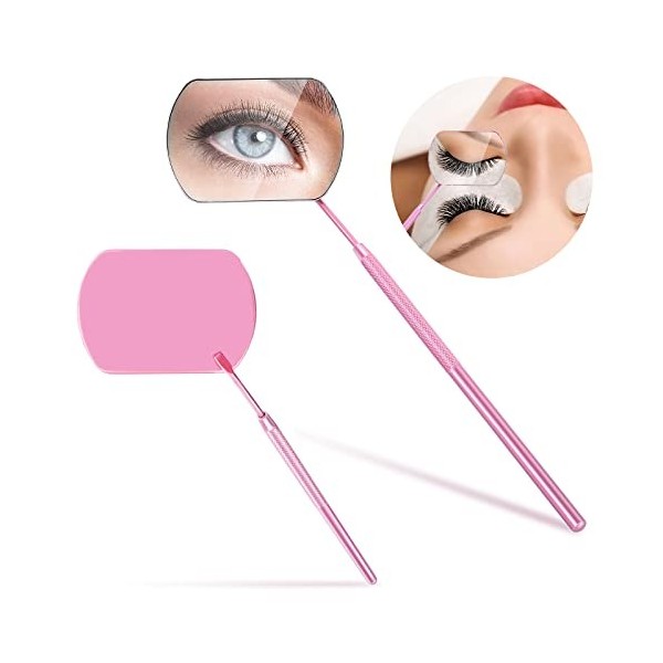 Sibba Miroir carré léger pour extensions de cils - 1 pièce - En acier inoxydable - Amovible - Multi-usage - Pour examen denta