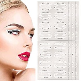 Eyeliner Pochoir,Sticker Pochoir Fard à Paupières Eyeliner Pochoir,Pochoir Eyeliner Réutilisable,Pochoir Smoky Eye/Cat Eye,Po