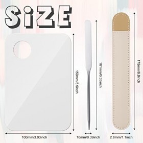 Palette et Spatule Maquillage,&nbsp;Ergonomique Spatule&nbsp;Maquillage Spatule&nbsp;Cosmétique Palette de Mélange Acrylique pour Profession