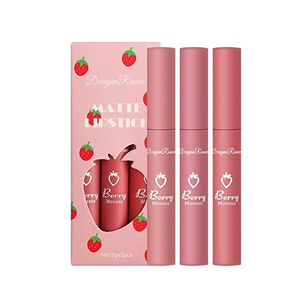 Set Gloss à lèvres antiadhésif ne se décolore pas facilement, boîte de rouge à lèvres étanche change le teint de la peau, fac