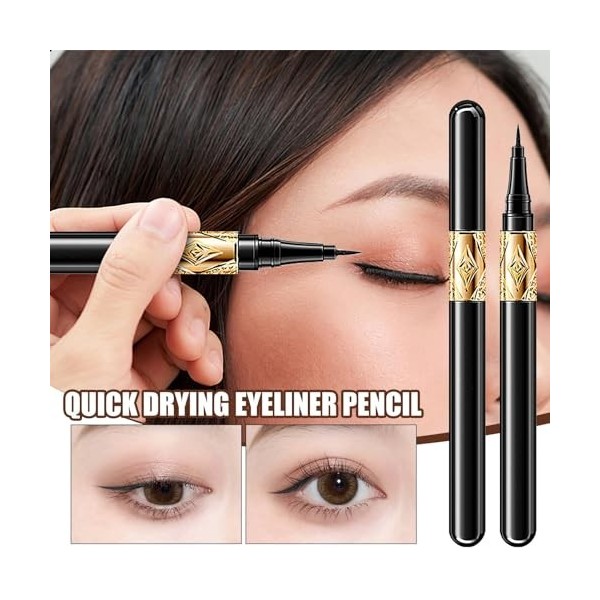 Eye-liner imperméable | Stylo eye-liner résistant à l’eau Maquillage des yeux, crayons eye-liner noirs avec pointe pinceau ul