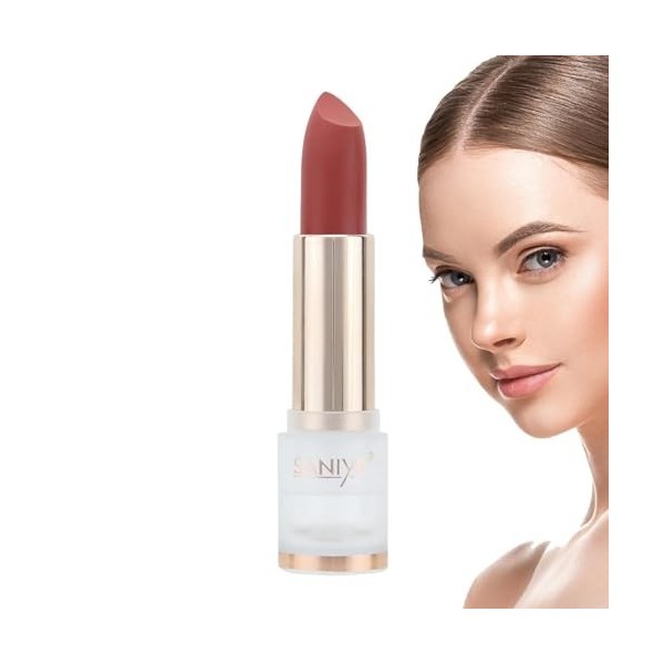 Rouge à lèvres pour femmes mat, Repulpeur de lèvres hautement pigmenté longue durée, Rouge à lèvres Nude pour filles et femme