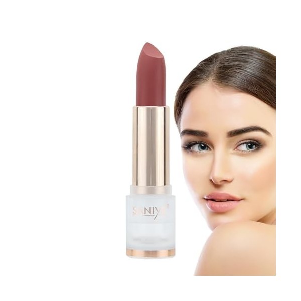 Rouge à lèvres pour femmes mat, Repulpeur de lèvres hautement pigmenté longue durée, Rouge à lèvres Nude pour filles et femme