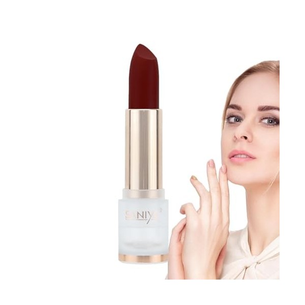 Rouge à lèvres pour femmes mat, Repulpeur de lèvres hautement pigmenté longue durée, Rouge à lèvres Nude pour filles et femme