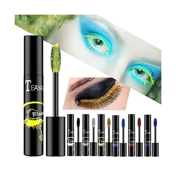 HAOHAG Couleur Mascara Cils Volumateur et Allongeant Imperméable à l’eau Anti-transpiration 4D Plus Volumineux Longue Luxueus