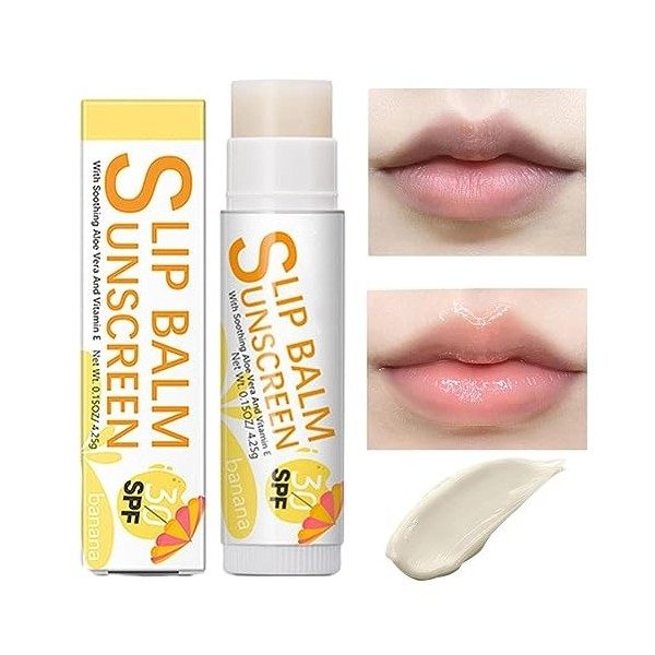 Chapstick avec FPS 30 - Crème solaire pour les lèvres Bum Sun SPF30 - Crème solaire hydratante pour les lèvres, crème solaire