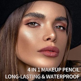 Maquillage 4 En 1, Eye-liner, Crayon À Sourcils, Stylo De Maquillage 4 En 1, Crayon À Lèvres, Stylo Surligneur, Maquillage To