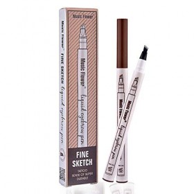 Turelifes tatouage crayon à sourcils avec 4 conseils longue durée imperméable à leau gel pour les yeux Maquillage 2Brown 