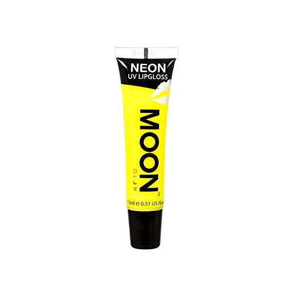 Moon Glow Neon UV Gloss à lèvres – Parfumé et brille brillamment sous les rayons UV, Banane Jaune, 15 ml Pack de 1 