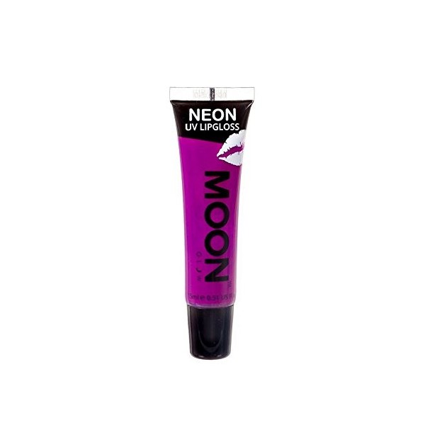 Moon Glow Neon UV Gloss à lèvres – Parfumé et brille brillamment sous les rayons UV, Banane Jaune, 15 ml Pack de 1 