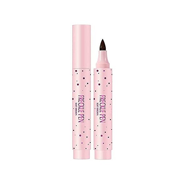 2 Colors Freckle Pen,Natural Lifelike Fake Freckles Makeup Pen, Magic Freckle Color Makeup Tool, Long-Lasting and Waterproof 