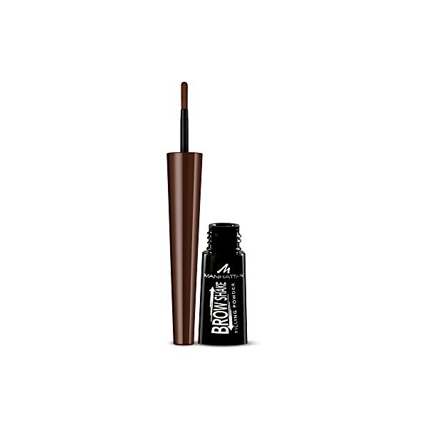 Manhattan Brow Shake Filling Powder, 2 en 1 Poudre à sourcils et eyeliner pour sourcils définis ou effet smoky eyes Couleur m